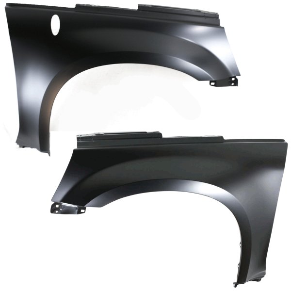 Front Fender Pair/Set for 2005-2009 Chevrolet Equinox/2006-2009 Torrent, Right (Passenger) and Left (Driver), Primed (Ready to Paint), Steel, with Antenna Hole, Replacement