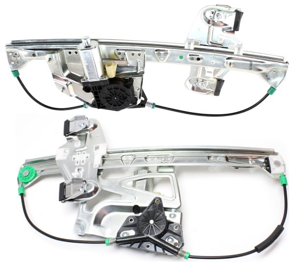 Front and Rear Window Regulator Set with Power Motor for 2000-2001 Cadillac DeVille, Left (Driver), Replacement