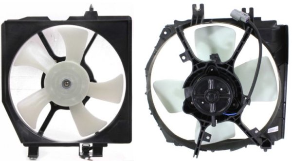 Radiator and A/C Condenser Fan Assembly Set for 1999-2000 Mazda Protege, Complete Replacement Set