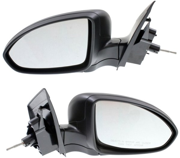 Manual Remote Mirror Pair/Set for Chevrolet Cruze 2011-2015/Cruze Limited 2016, Right (Passenger) and Left (Driver), Manual Folding, Non-Heated, Textured Replacement