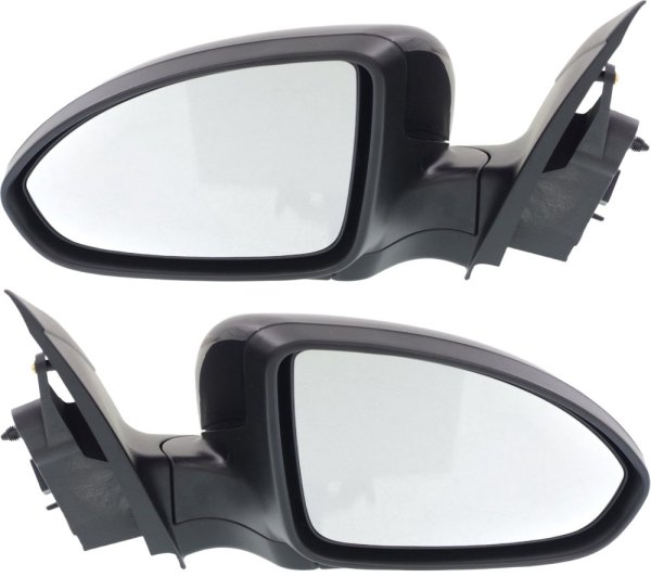 Mirror Pair/Set for Chevrolet Cruze 2011-2015 and Cruze Limited 2016, Right (Passenger) and Left (Driver), Power Adjustable, Manual Folding, Heated, Paintable Replacement