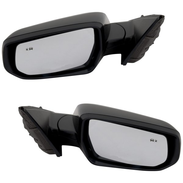 Power Mirror Pair/Set for 2019-2022 Chevrolet Malibu Hybrid/LT Models, Right (Passenger) and Left (Driver), Manual Folding, Heated, Paintable, with Blind Spot Detection, without Auto Dimming, with Memory, Signal Light, Lane Change Assist, Replacement