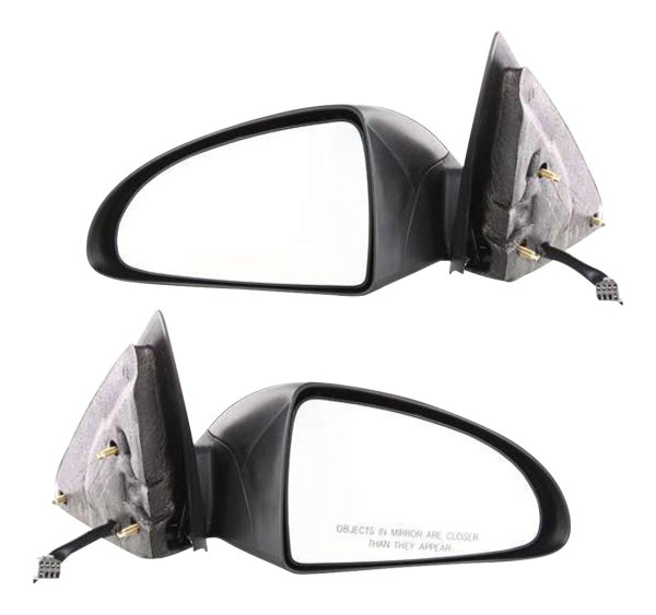 Mirror Pair/Set for 2004-2005 Chevrolet Malibu LT Model, Right (Passenger) and Left (Driver), Power, Manual Folding, Heated, Textured, Replacement