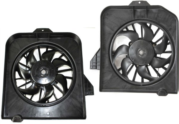 Cooling Fan Assembly Pair/Set for Chrysler Caravan 2002-2005, Right (Passenger) and Left (Driver) Side Replacement
