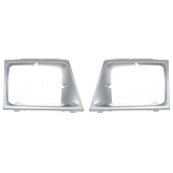 Headlight Door Pair/Set for Ford Econoline Van 1997-2002, Right (Passenger) and Left (Driver), Silver, Sealed Beam Type Replacement