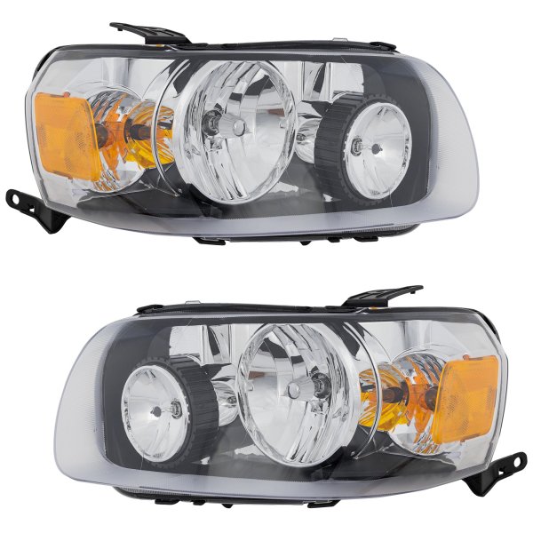 Headlight Assembly for Ford Escape 2005-2007, Right (Passenger) and Left (Driver) Halogen, Replacement Pair/Set
