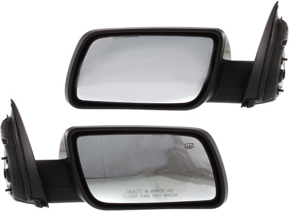 Power Heated Manual Folding Mirror Pair/Set for Flex 2009-2012, Right (Passenger) and Left (Driver), Paintable Without Memory and Puddle Light - Replacement