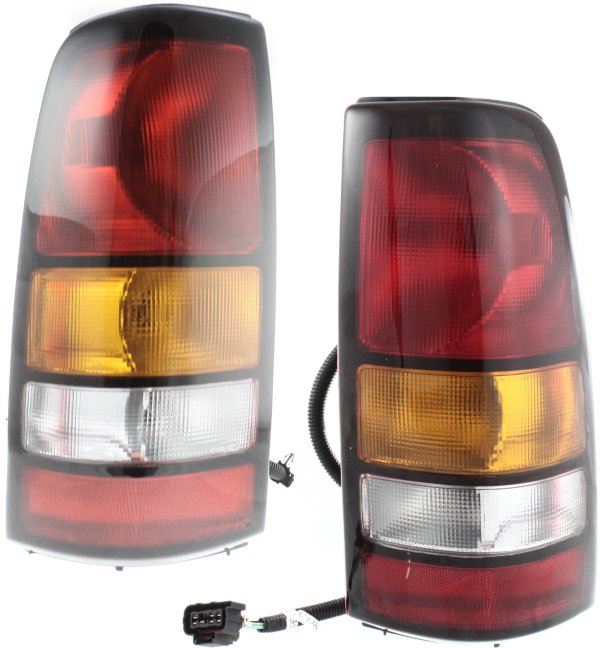 Tail Light Assembly for GMC Sierra 2004-2007, Right (Passenger) and Left (Driver), Fleetside, Includes 2007 Classic, Replacement Pair/Set