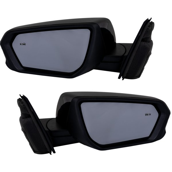 Power Heated Mirror Pair/Set for GMC Terrain/Chevrolet Equinox 2018-2023, Right (Passenger) and Left (Driver), Manual Folding, Paintable, with Blind Spot Detection and Signal Light, Excludes Denali Model - Replacement