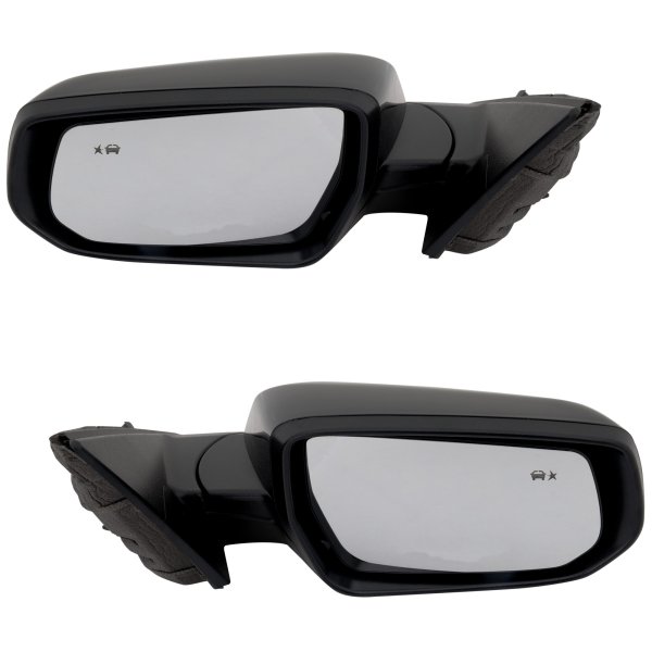 Mirror Pair/Set for Chevrolet Malibu 2016-2022, Right (Passenger) and Left (Driver) Side, Power Adjustable, Manual Folding, Non-Heated, Paintable, with Blind Spot Detection, without Auto Dimming, Memory, Signal Light, Lane Change Assist, for LS/RS Models, Replacement