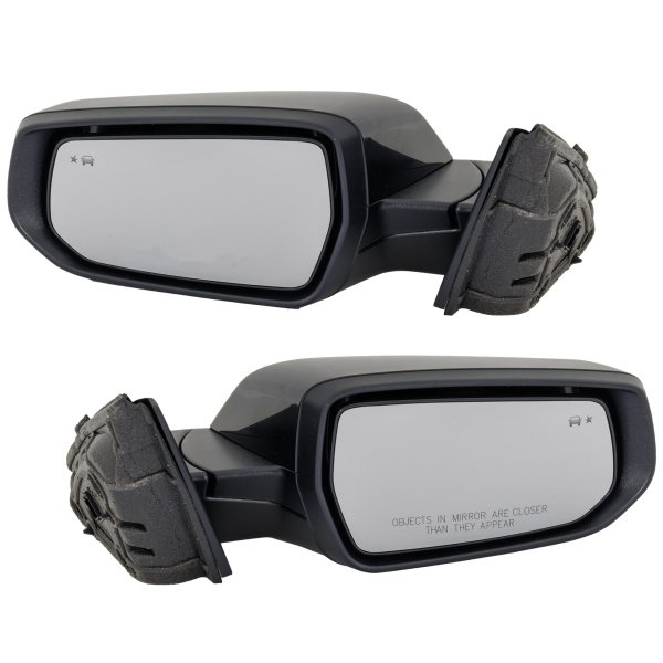 Mirror Pair/Set for 2016-2018 Chevrolet Malibu Premier Model, Right (Passenger) & Left (Driver), Power, Manual Folding, Heated, Paintable, with In-Housing Signal Light, Memory, Blind Spot Detection in Glass, Lane Change Assist, without Puddle Light, Auto-Dimming Replacement