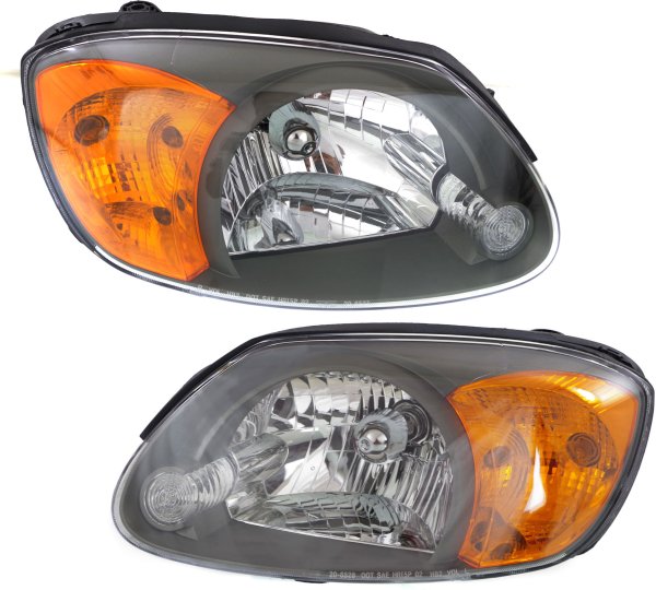 Headlight Assembly Pair/Set for Hyundai Accent 2003-2006, Right (Passenger) and Left (Driver), Halogen, Suitable for Hatchback/Sedan, Replacement