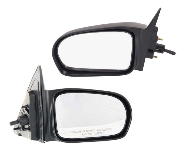 Manual Remote Mirror Pair/Set for 2001-2005 Honda Civic Sedan, Right (Passenger) and Left (Driver), Non-Folding, Non-Heated, Paintable, Without Auto Dimming, BSD, Memory, and Signal Light Replacement