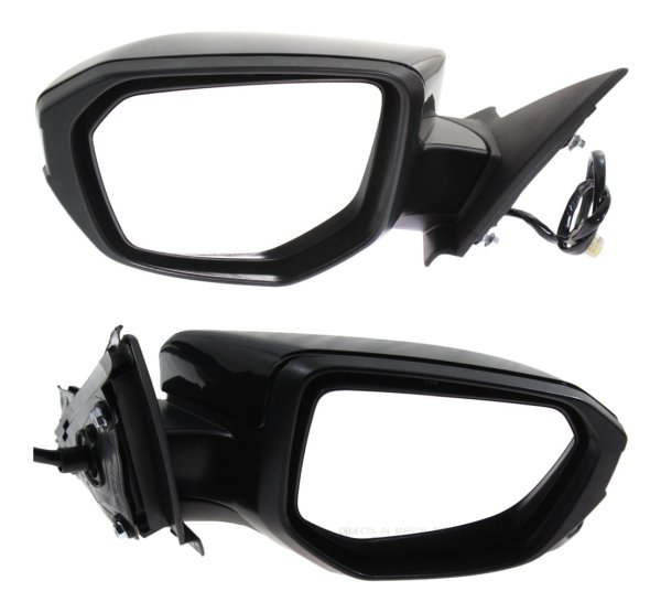 Power, Manual Folding, Heated, Paintable Mirror Pair/Set for 2016-2021 Honda Civic, Right (Passenger) & Left (Driver), w/ Camera, w/o Signal Light, Replacement 