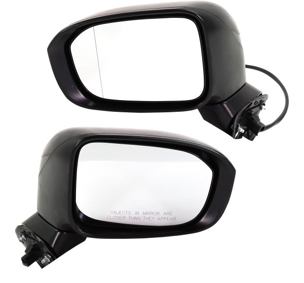 Mirror Pair/Set for 2014-2015 Honda Civic, Right (Passenger) and Left (Driver), Power Adjusted, Manual Folding, Non-Heated, Paintable, Without Auto Dimming, Blind Spot Detection, Memory, and Signal Light Replacement