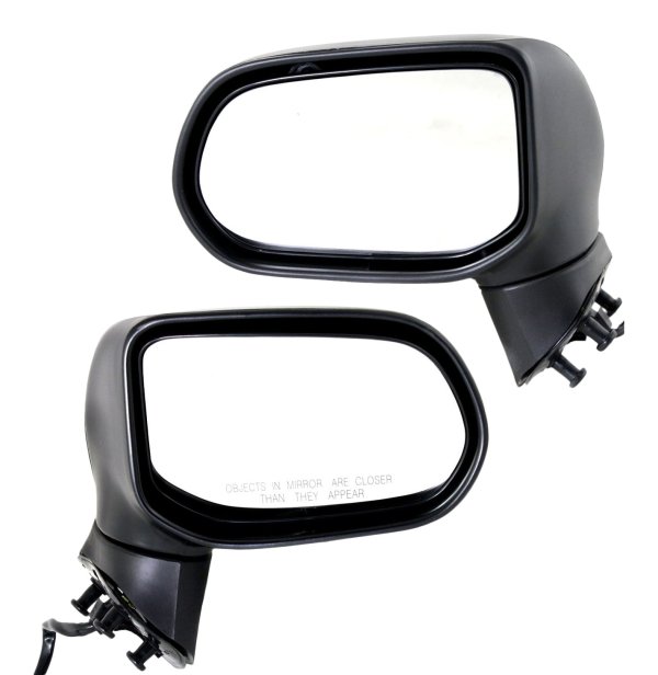 Mirror Pair/Set for 2006-2011 Honda Civic, Right (Passenger) and Left (Driver), Power, Manual Folding, Heated, Textured, Without Auto Dimming, Blind Spot Detection, Memory, Signal Light, Replacement