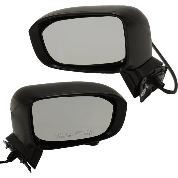 Mirror Pair/Set for 2014-2015 Honda Civic, Right (Passenger) and Left (Driver), Power, Manual Folding, Heated, Paintable, without Auto Dimming, Blind Spot Detection, Memory, and Signal Light Replacement