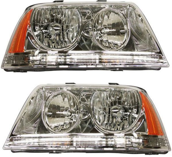 Headlight Assembly Pair/Set for Ford Aviator 2003-2005, Right (Passenger) and Left (Driver), HID/Xenon, Includes HID Pair/Set, Replacement
