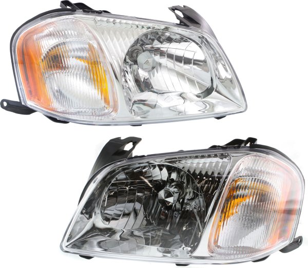 Headlight Assembly Pair/Set for Mazda Tribute 2001-2004, Right (Passenger) and Left (Driver), Halogen, Replacement