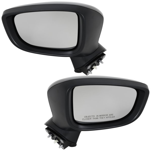 Mirror Pair/Set for 2017-2018 Mazda 3 - Right (Passenger) and Left (Driver), Power, Manual Folding, Non-Heated, Paintable, with Signal Light, without Blind Spot Detection and Memory, Mexico Built Vehicle Replacement