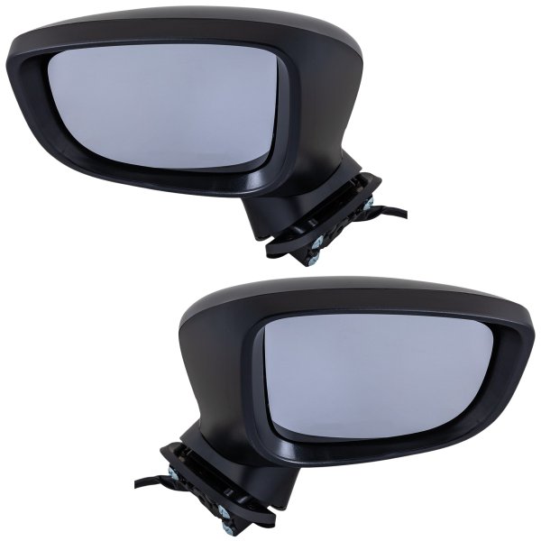 Power Mirror Pair/Set for 2017-2018 Mazda 3, Right (Passenger) and Left (Driver), Manual Folding, Heated, Paintable, with Signal Light, Excludes Blind Spot Detection and Memory, for Mexico Built Vehicle, Replacement