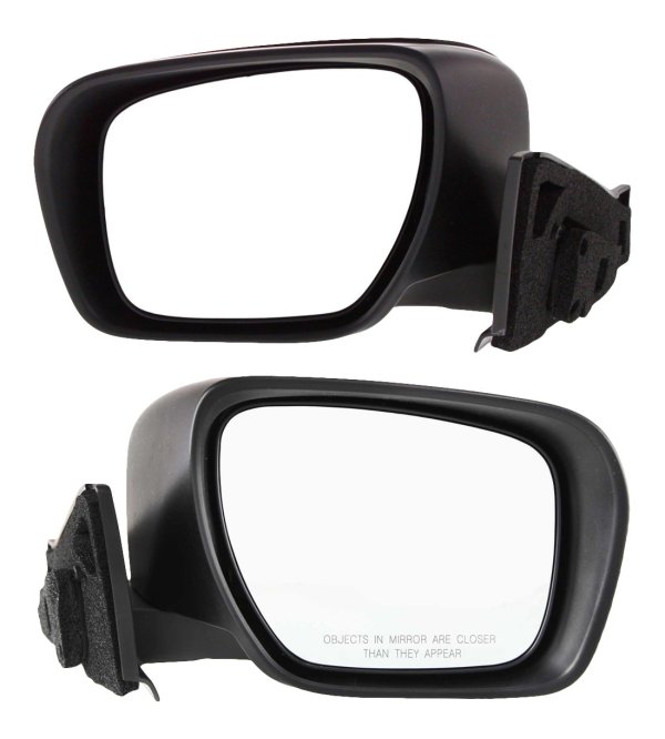 Power Mirror Pair/Set for Mazda 5 (2006-2010), Includes Right (Passenger) and Left (Driver) Manual Folding, Non-Heated, Paintable Replacement Mirrors