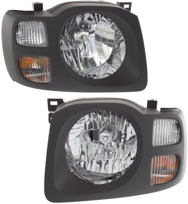 Headlight Assembly for 2002-2004 Nissan Xterra XE Model, Right (Passenger) and Left (Driver), Halogen, Replacement Pair/Set