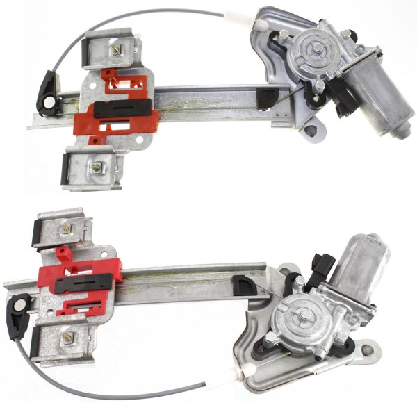 Pair/Set - Rear Window Regulator w/ Motor for 2001-2003 Aurora, Right (Passenger) & Left (Driver) Power, Replacement