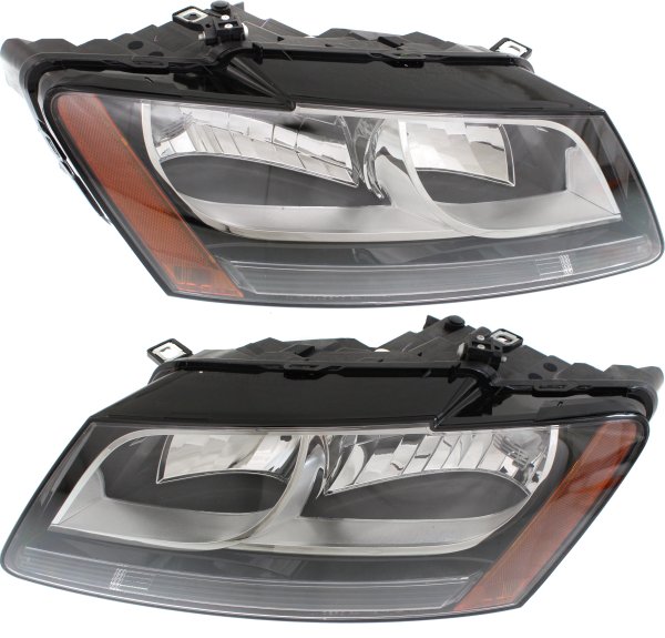 Headlight Assembly for 2009-2012 Audi Q5, Halogen, Right (Passenger) and Left (Driver), Replacement Pair/Set