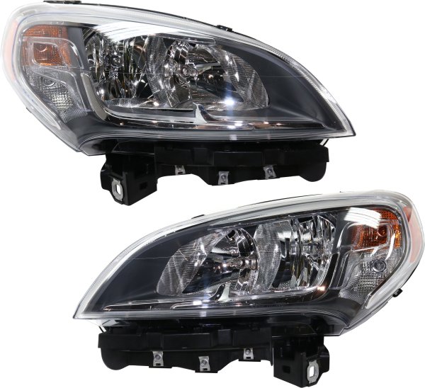 Pair/Set - Headlight Assembly for Ram ProMaster City 2015-2022, Right (Passenger) and Left (Driver), Halogen, Replacement Set
