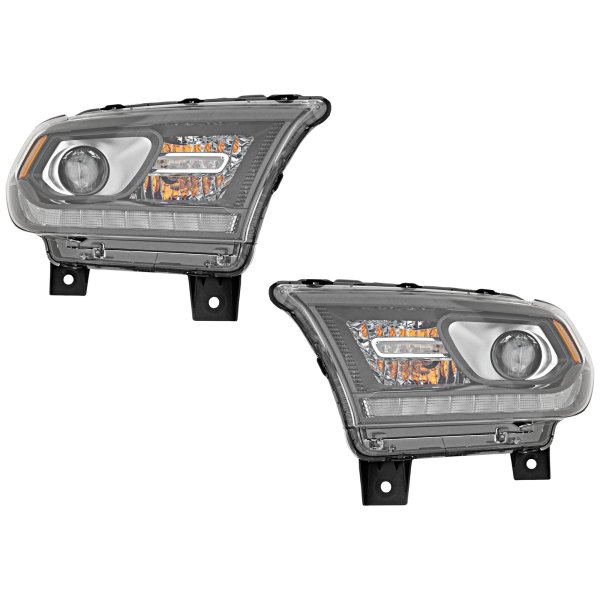 Headlight Assembly for Dodge Durango 2014-2015, Right (Passenger) and Left (Driver), Halogen, with Daytime Running Light, Replacement Pair/Set