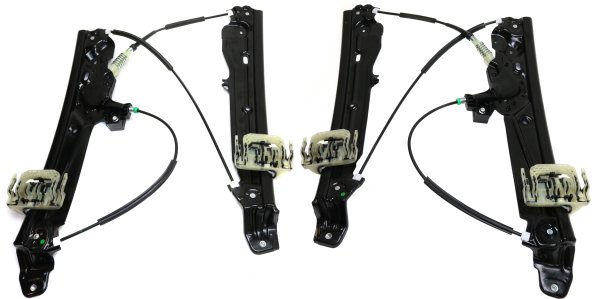 Front Window Regulator Pair/Set for 2011-2016 BMW 5-Series, Right (Passenger) and Left (Driver), Power, without Motor, Base Model Replacement