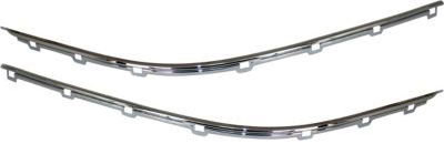 Front Bumper Molding Pair/Set for BMW 5-Series 1997-2000, Right (Passenger) and Left (Driver) Outer, Chrome Replacement