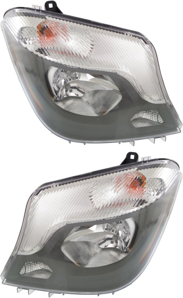 Pair/Set - Headlight Assembly for Sprinter 2500/3500 (2014-2018), Halogen, Right (Passenger) and Left (Driver), Replacement