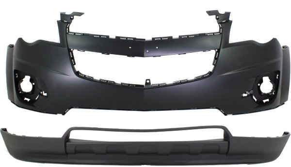 Front Bumper Cover Set for 2010-2015 Chevrolet Equinox, Upper and Lower, Excluding 2012 LS/LT Models Replacement