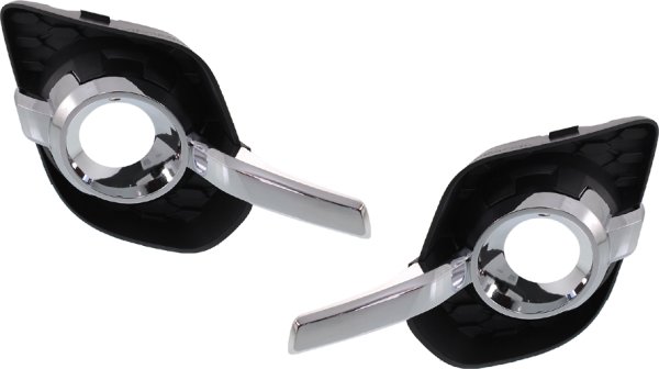 Front Fog Light Molding Pair/Set for 2010-2015 Chevrolet Equinox, Primed (Ready to Paint), LT/LTZ Models - Includes Right (Passenger) and Left (Driver) Replacement