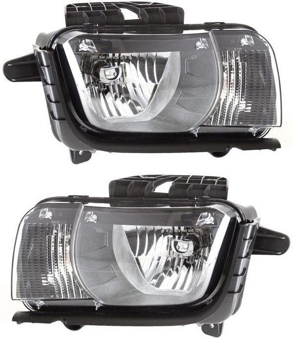 Headlight Assembly for 2010-2013 Chevrolet Camaro, Right (Passenger) and Left (Driver), Halogen Replacement Pair/Set
