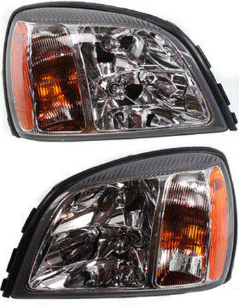 Headlight Assembly Pair/Set for 2003 Cadillac Deville, Right (Passenger) and Left (Driver), Halogen Replacement