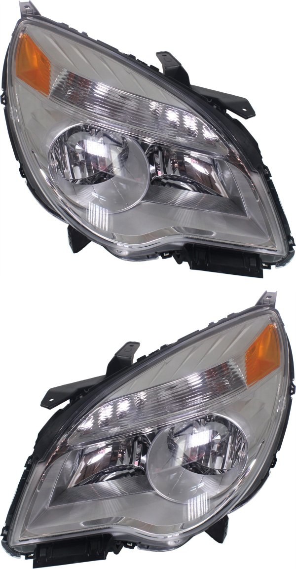 Headlight Assembly for Chevrolet Equinox 2010-2015, Right (Passenger) and Left (Driver), Composite, Halogen, Reflector Type Replacement