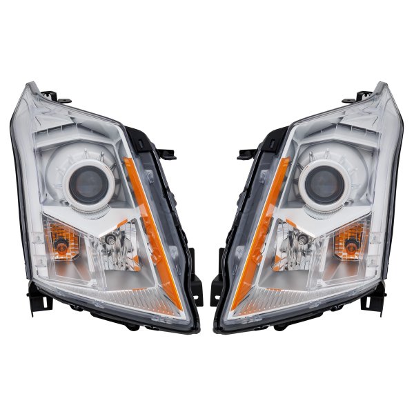 Headlight Assembly for Cadillac SRX 2010-2012 Base/Luxury Models, Right (Passenger) and Left (Driver), Halogen, Replacement Pair/Set