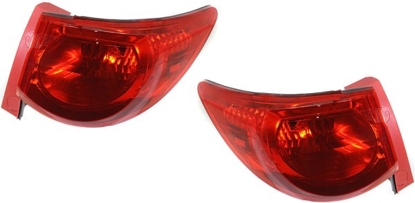 Tail Light Assembly Pair/Set for Chevrolet Traverse 2009-2012, Right (Passenger) and Left (Driver), Outer, Red Lens, Replacement
