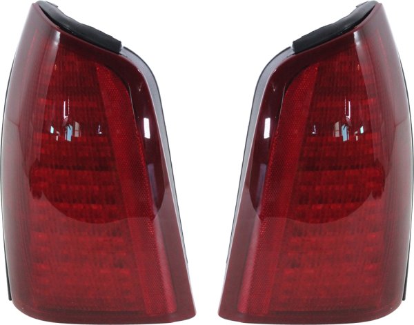 LED Tail Light Assembly Pair/Set for Cadillac DeVille (2000-2005), Includes Right (Passenger) and Left (Driver) Sides, Replacement