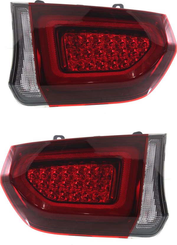 Tail Light Assembly Pair/Set for Chrysler 300, 2015-2022, Right (Passenger) and Left (Driver), LED, Black Interior, Replacement