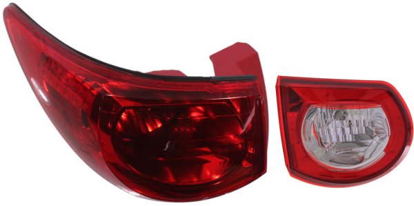 Tail Light Assembly for Chevrolet Traverse 2009-2012, Left (Driver) Side, Inner and Outer, Set of 2, Replacement