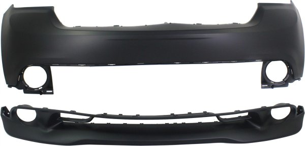 Front Bumper Cover Set for 2011-2013 Dodge Durango, Upper and Lower, Replacement