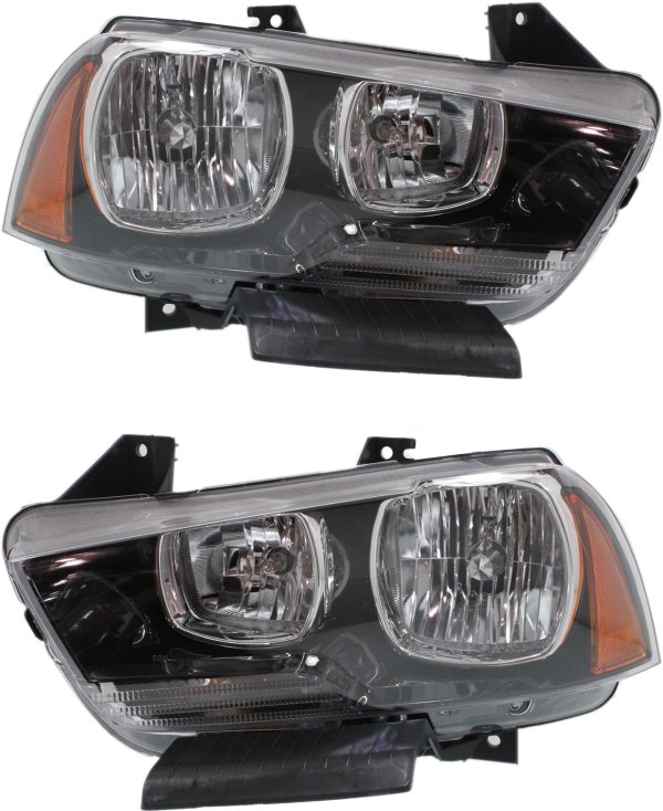 Headlight Assembly for 2011-2014 Charger, Right (Passenger) and Left (Driver), Halogen Pair/Set Replacement