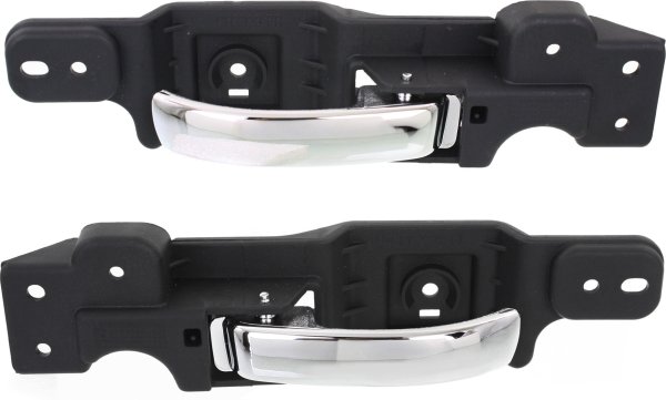 Front Interior Door Handle Pair/Set for Dodge Challenger 2008-2014, Right (Passenger) and Left (Driver), Chrome, Plastic Replacement