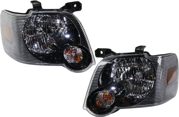 Headlight Assembly for 2007-2010 Ford Explorer, Right (Passenger) and Left (Driver), Halogen, Smoke Lens Replacement Pair/Set