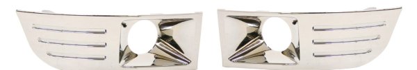 Front Fog Light Molding Pair/Set for Ford Flex 2009-2012, Right (Passenger) and Left (Driver), Chrome Replacement