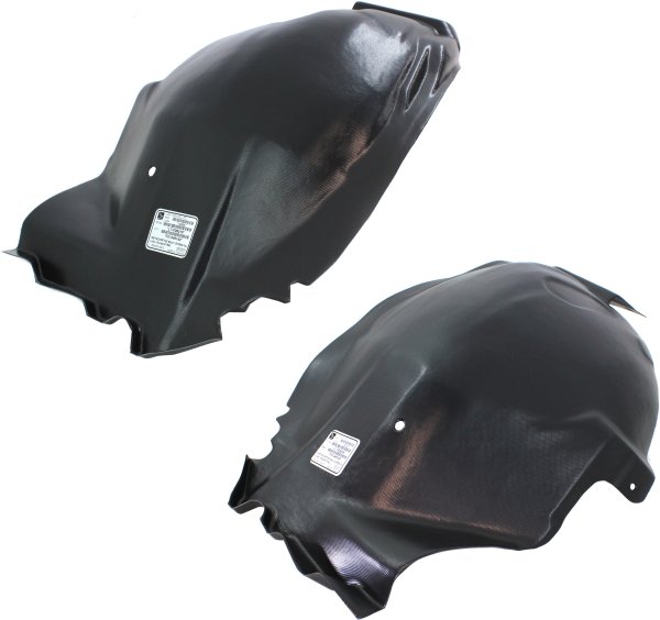 Front Fender Liner Pair/Set for 2010-2014 Ford Mustang, Right (Passenger) and Left (Driver) Rear Section, Replacement